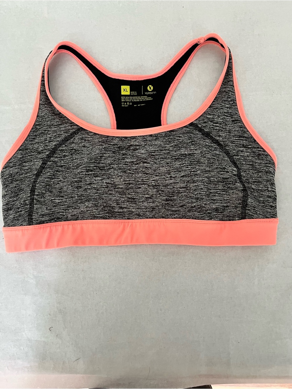 Xersion Gray Heather & Coral Sports Bra